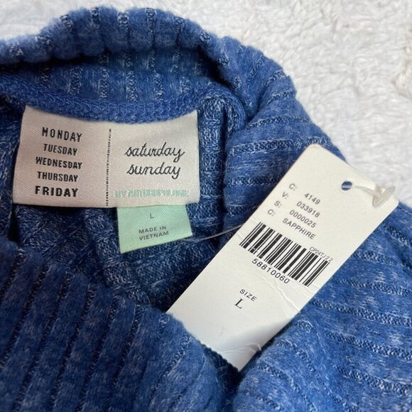 SATURDAY/SUNDAY Anthropologie Mariah Long Sleeve Rib Knit Maxi Dress Large New - Picture 6 of 12